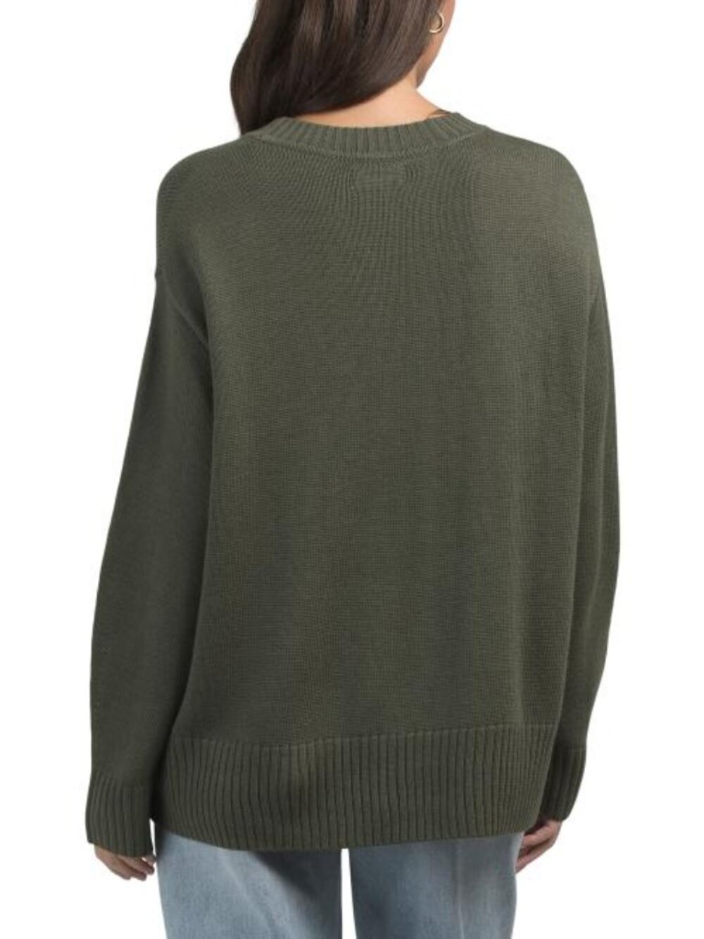 THREE DOTS Extrafine Merino Wool Long Sleeve Crew Relaxed Pull Over Sweater - Picture 2 of 4